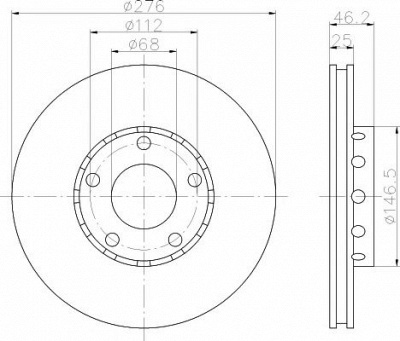 HELLA PAGID 8dd355101361 -  Тормозной диск